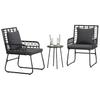 Garden Dining Set 3 pcs Black and Anthracite Poly Rattan