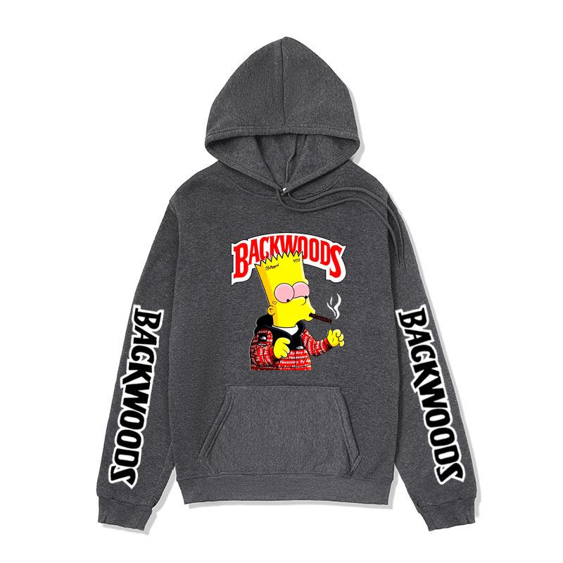 Мужской свитшот BACKWOODS с принтом уличный модный худи мужской оверсайз