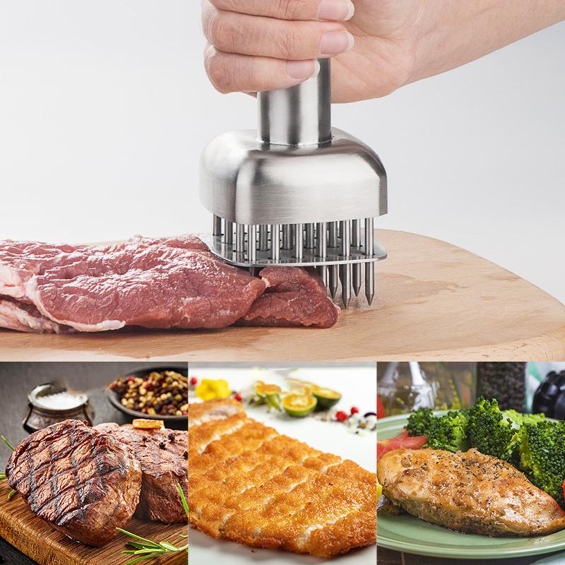 24 Pins Stainless Steel Machine Needle Portable Meat Hammer Professional Meat Grinder Kitchen Cooking Accessories