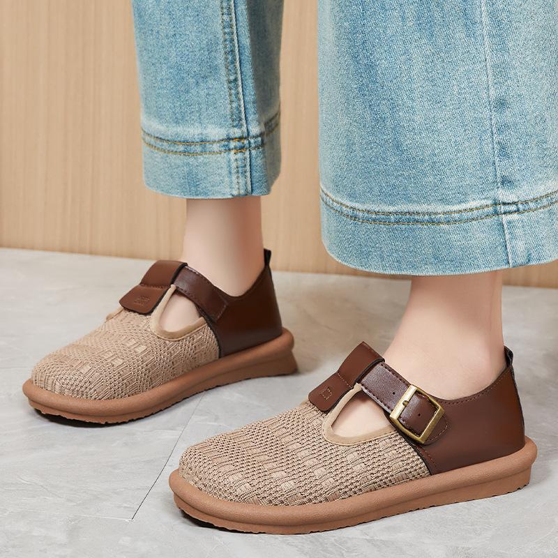 Туфли женские универсальные летние новые трендовые дышащие туфли для мам с мягкой подошвой удобные повседневные туфли с одной педалью