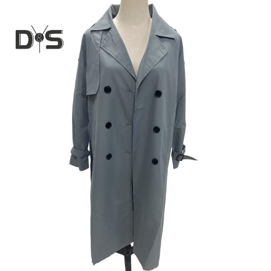 Женский плащ двубортный классический длинный с лацканами ветрозащитный осенне-весенний верхняя одежда куртка для работы и путешествий