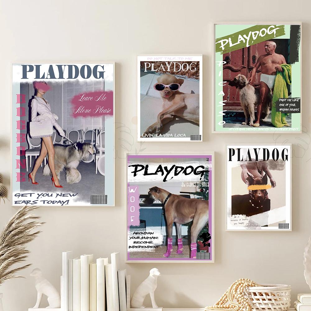 Винтажный модный настенный художественный постер с принтом Playdog, ретро холст, картина, стильный журнал, домашний декор для гостиной