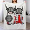 Cute Nordic Gnomes Viking Tomte Couple Scandinavian Nisse Throw Blanket Warm Napping Blanket for Office Couch Bed