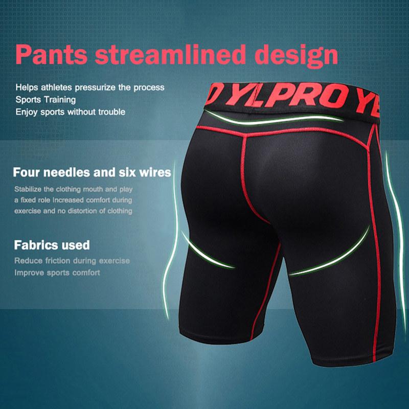 Quick Dry Compression Men Fitness Tight Leggings Shorts Bodybuilding Sweat Bottom Sport Gym Running Shorts