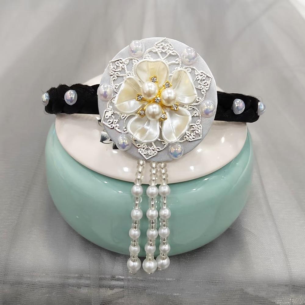 Tassel Hanbok Hairband Pearl Stage Dance Hair Hoop Sweet Korean Headband  Wedding