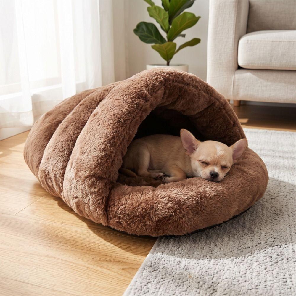 Warm Cat Sleeping Bag Soft Skin-Friendly Semi-enclosed Pet Nest Dog Nest Mat Cold Weather
