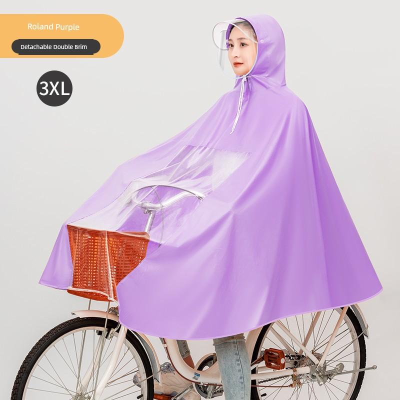 Bicycle-Specific Raincoat for School, Work, and Commuting, High-Definition Double Brim, Cycling-Style, Rainstorm-Proof, Thin Rain Poncho