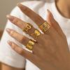 Европейский Американский Неправильный Титановый Стальной 18K Золотой Полый Кольцо: Модные, Невыцветающие, Универсальные Украшения