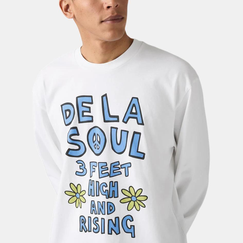 Коллаборация Levis X De La Soul Осень/Зима 25 Логотип Принт Свободный Повседневный Удобный Длинный рукав Футболка Мужские топы 004EY-0000