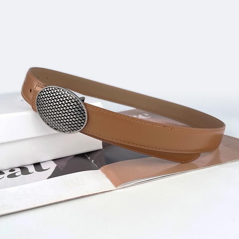 Leather Women'S Belt Cowhide Simple Match Casual Pants Jeans Women'S Pin Buckle Belt