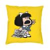 Comic Mafalda Rock Guitar Cushion Covers Sofa Decoration Cartoon Quino Manga Square Throw Pillow Case 40x40cm