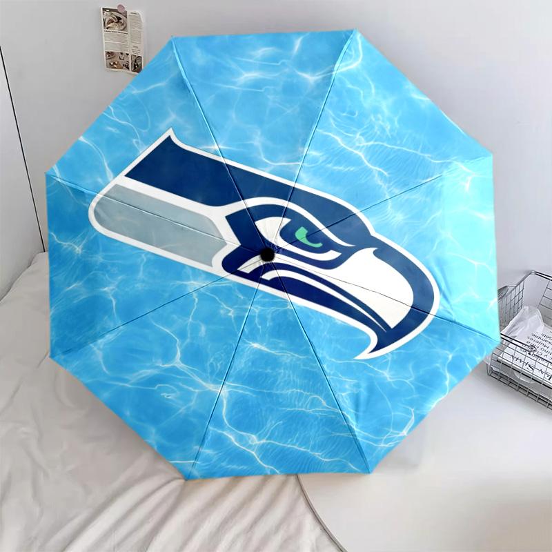 Seattle Seahawks pattern, automatic folding umbrella, portable and foldable design, 8 ribs, a Christmas or birthday gift.