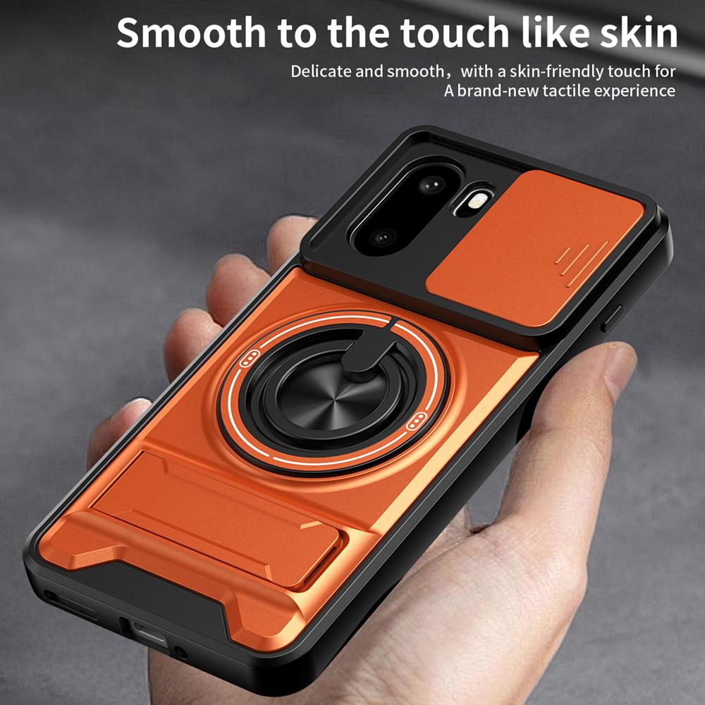 KEYSION Магнитный чехол для телефона для OnePlus 15R 5G 1+ Ace 6 6T Слайдер Защита камеры Вертикальная подставка Кольцо Ударопрочная задняя крышка
