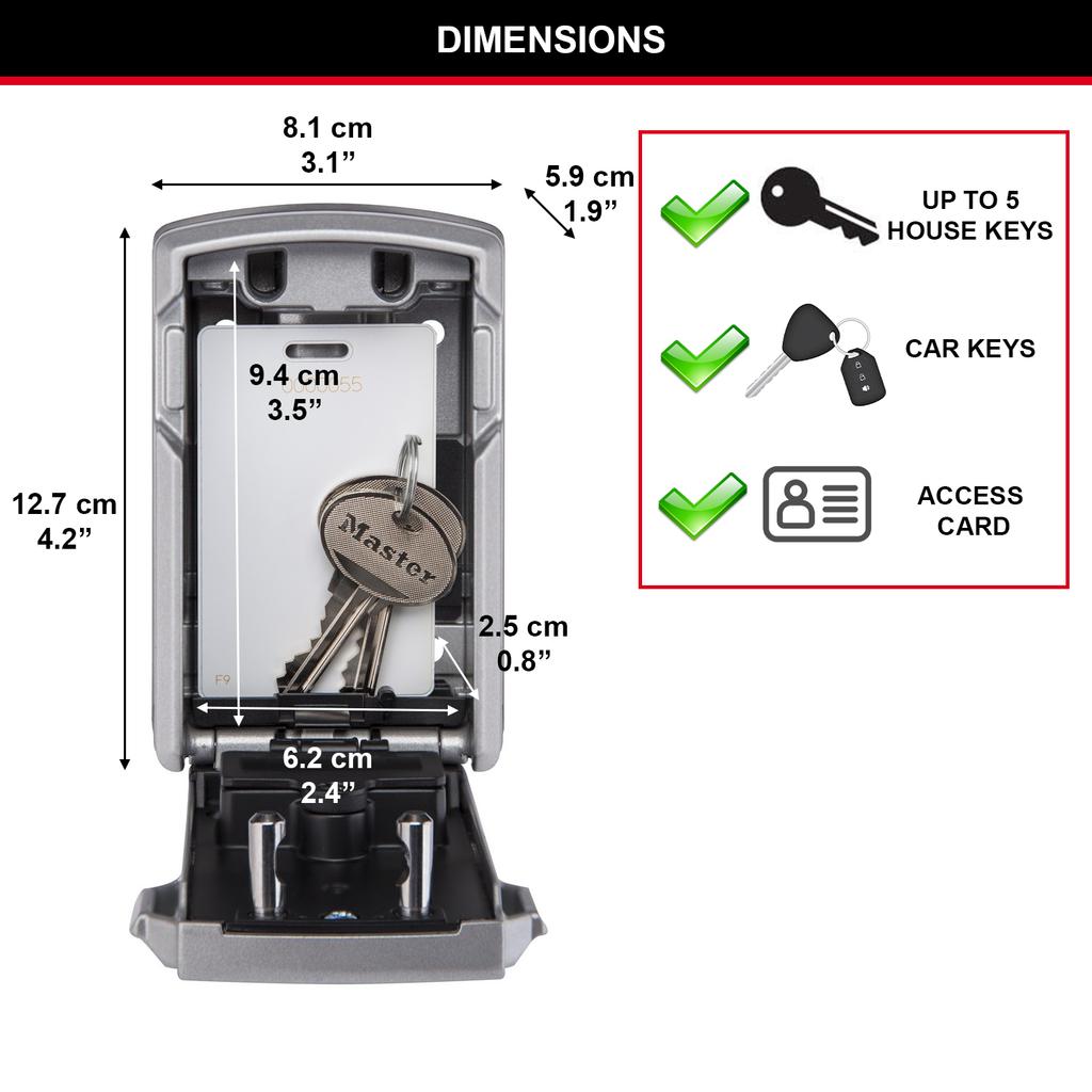 Master Lock Smart Connected Key Safe Wall Mounted, Medium, Outdoor