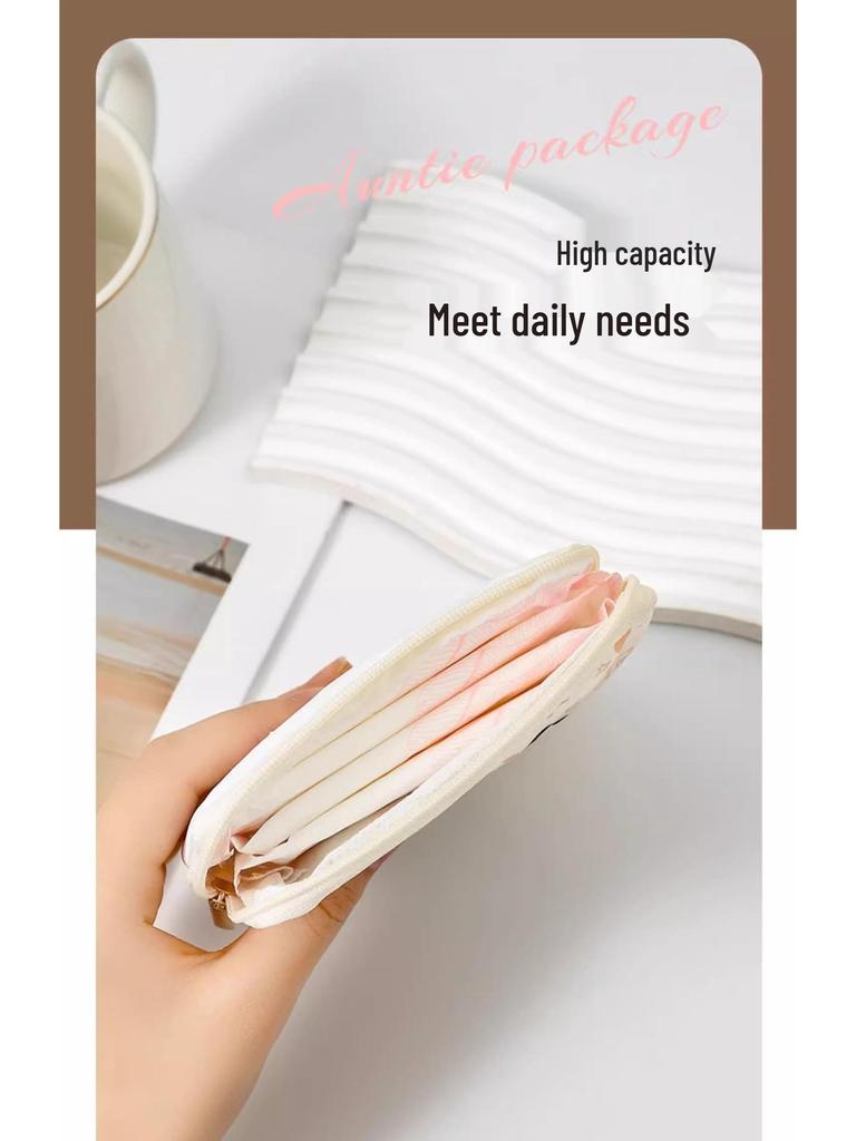 Portable Large-Capacity Cute Menstrual Pad Storage Bag for Students