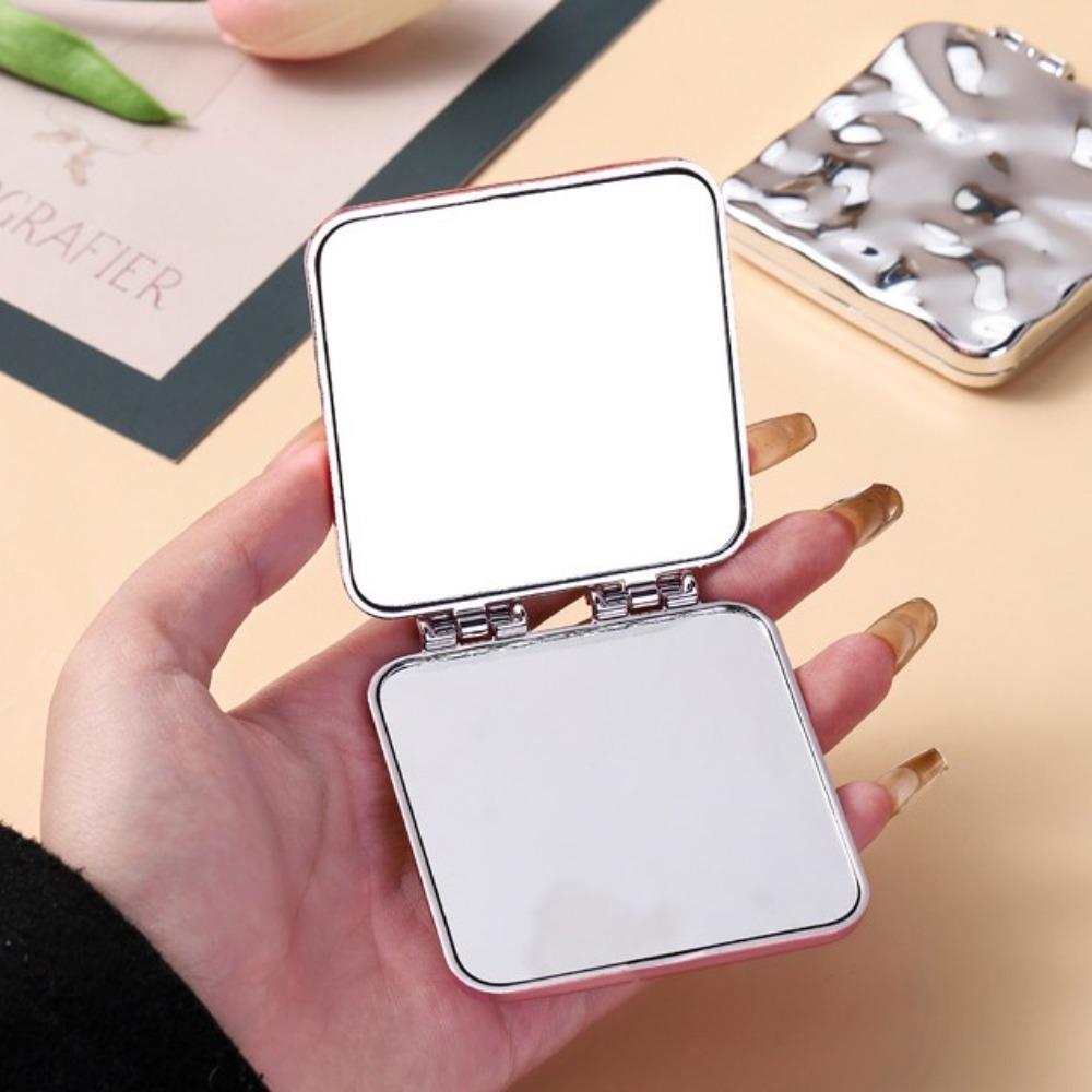 Square Portable Hand Mirrors Double-sided Compact Pocket Mirror  Outdoor