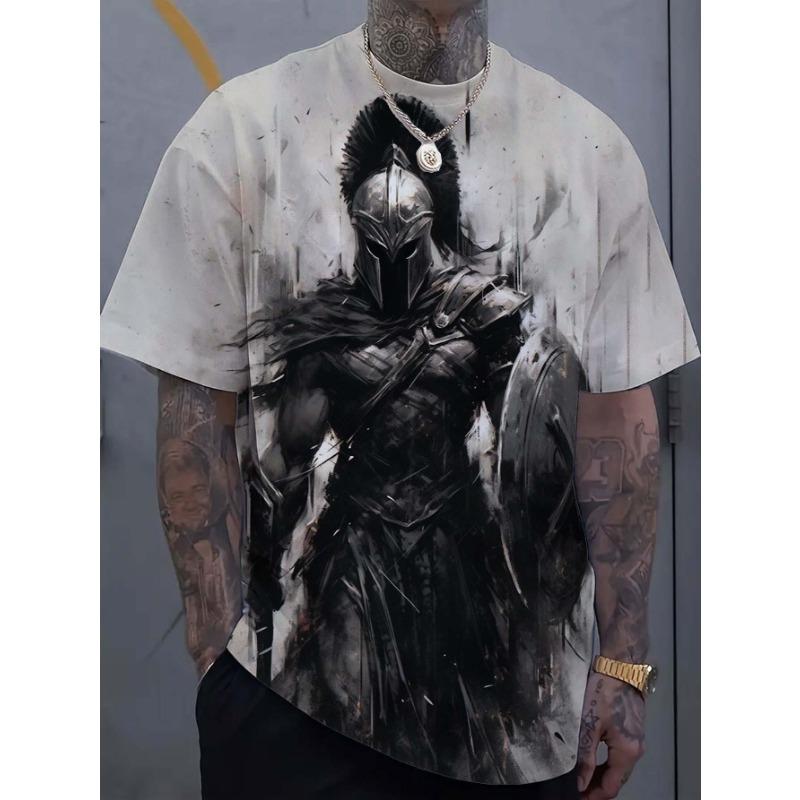Men's T-Shirts Spartan Pattern 3D Print Tops Tees Summer Fashion Women Streetwear Oversized Unisex T Shirt Men Clothing