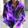 Men's Marble Printed Long Sleeve Shirts Casual Cardigan New Button Holiday Fashion Shirts