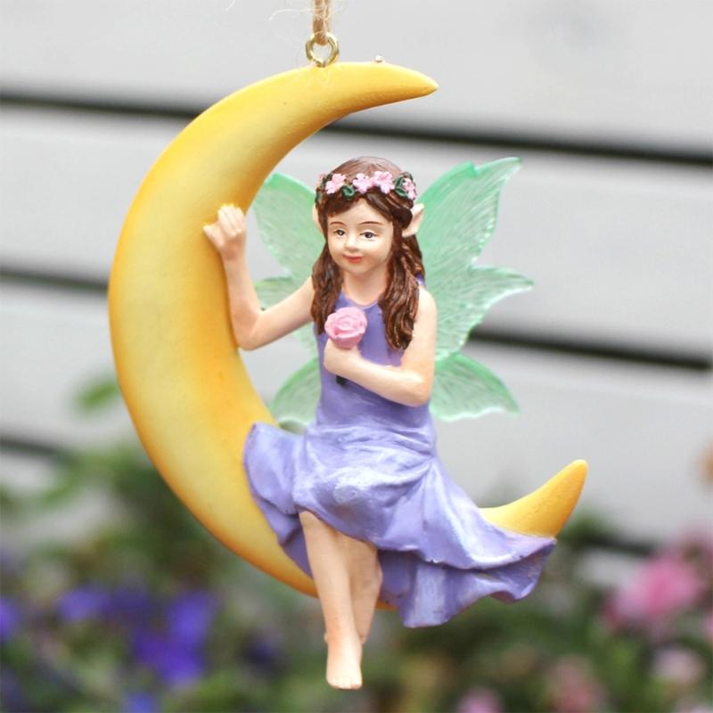 Resin Elf Sculptures Realistic Swing Figurines for Home and Outdoor Garden Patios Decors