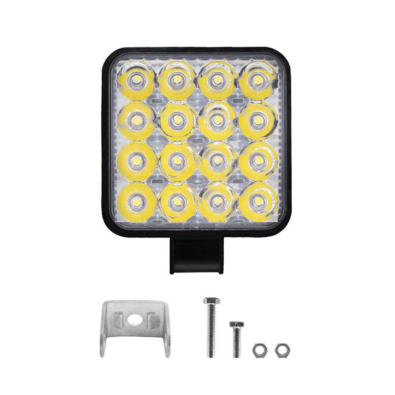 Автомобильный светодиодный рабочий фонарь Mini 16Smd круглый квадратный рабочий фонарь 12 В автоматический противотуманный фонарь для бездорожья для внедорожника Atv фара