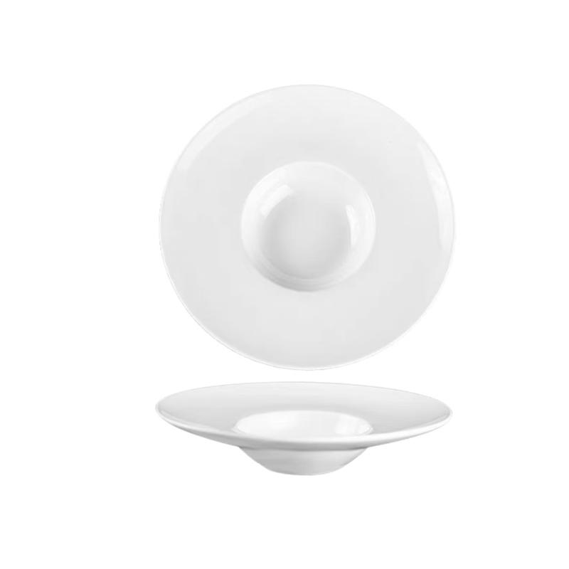 ZISIZ White Ceramic 7-Inch Salad & Pasta Bowl Set