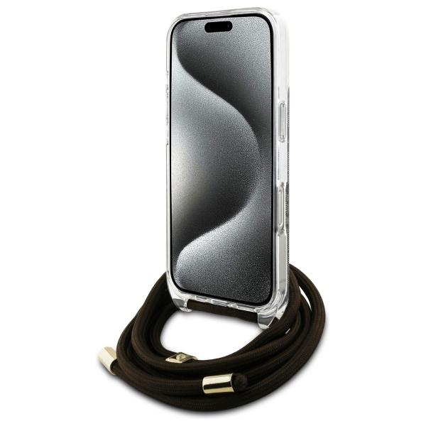 Guess GUHCP16LHC4SEW iPhone 16 Pro 6.3" brown/brown hardcase Crossbody Cord 4G Print