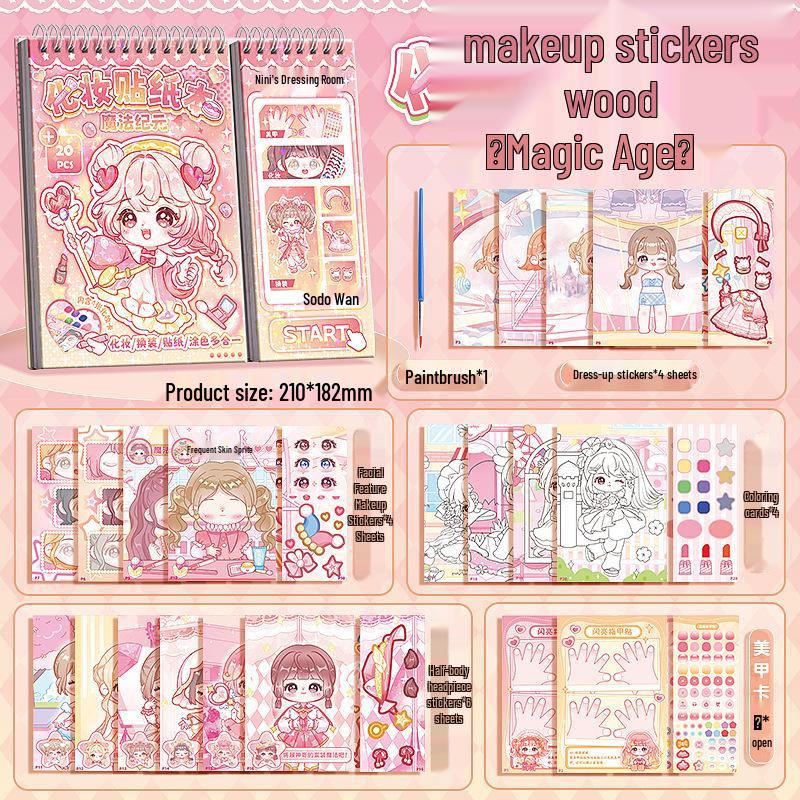 Kaba Bear Princess Dress-Up & Nail Art DIY Sticker Book for Kids