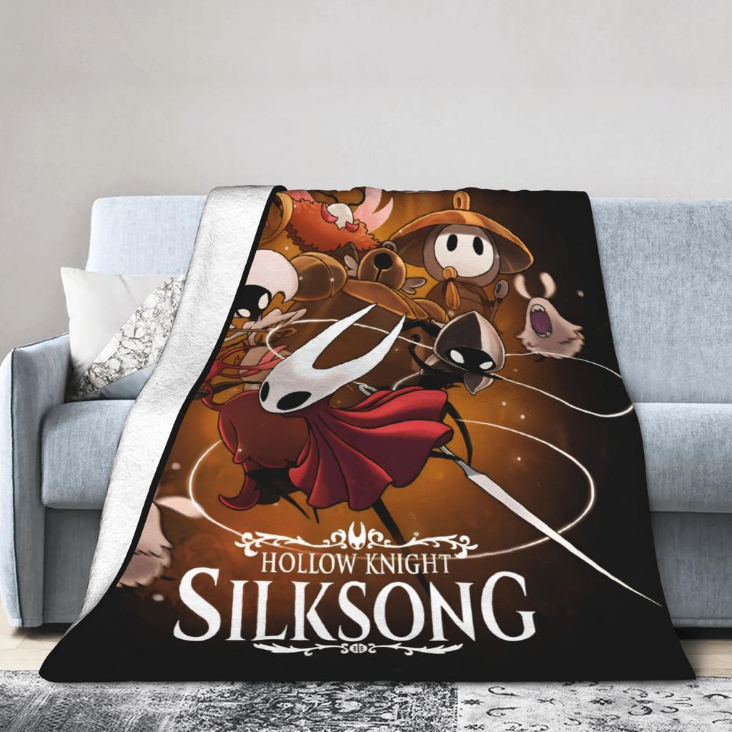 Hollow Knight Silksong Blanket Flannel Autumn/Winter Multi-function Super Warm Throw Blanket for Sofa Couch Plush Thin Quilt