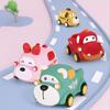 Children's Dinosaur Inertia Toy Car: Soft Rubber, Chewable, Fall-Resistant, Vinyl Cartoon Animal Design