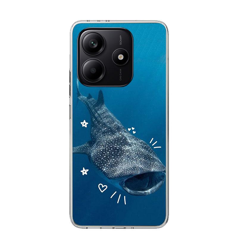 Чехол для телефона Ocean Whale Shark для Xiaomi Redmi Note 15 14 13 12S 12 Pro Plus 11S 11E 11 11T 10S 10 Арт Мягкий Чехол с Рисунком Redmi N