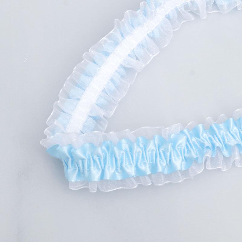 Элегантная двойная полиэстеровая эластичная лента прозрачный шифон кружево Лолита юбка аксессуары ручной работы сделай сам оборки кружева украшения для дома