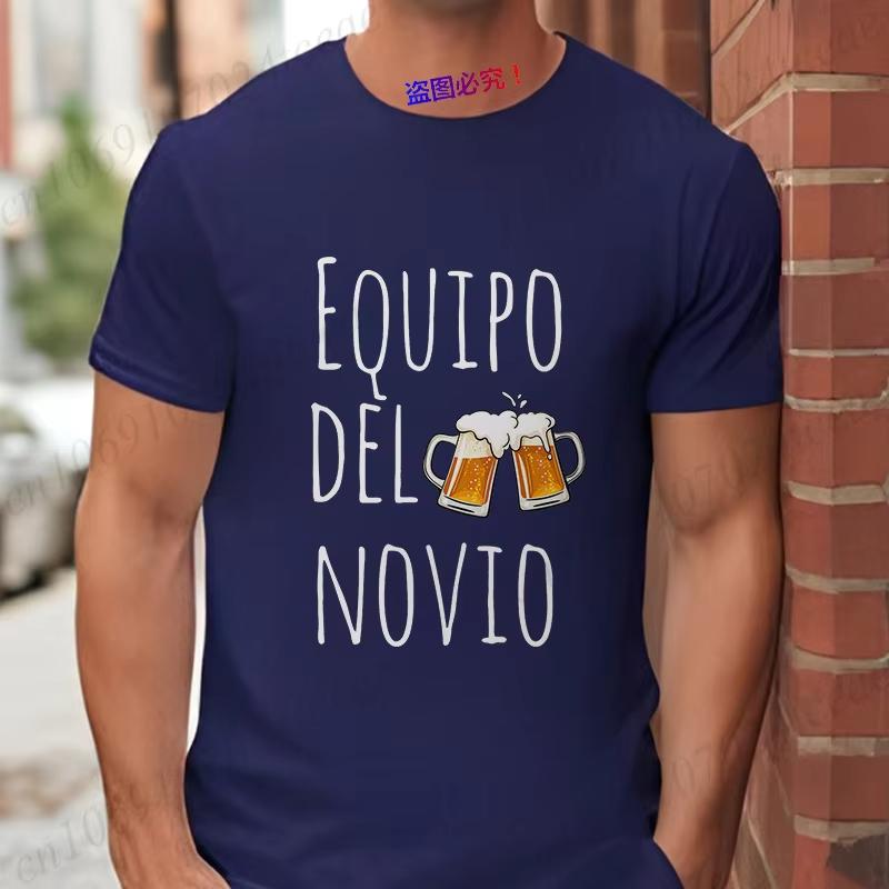 Spanish Unisexs Bachelor Party Unisex Tshirts Evg Team Future Groom Wedding Tops Funny Beer Graphic Tees Single Farewell Tshirt