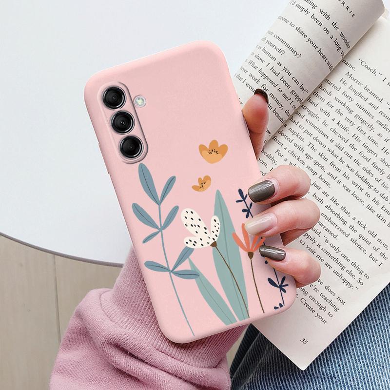 Чехол Funda Для Samsung Galaxy M14 M34 M54 5G Чехол Цветы Сердце Мультфильм Мягкий ТПУ Couqe Для Samsung M 14 Леопардовый Capa