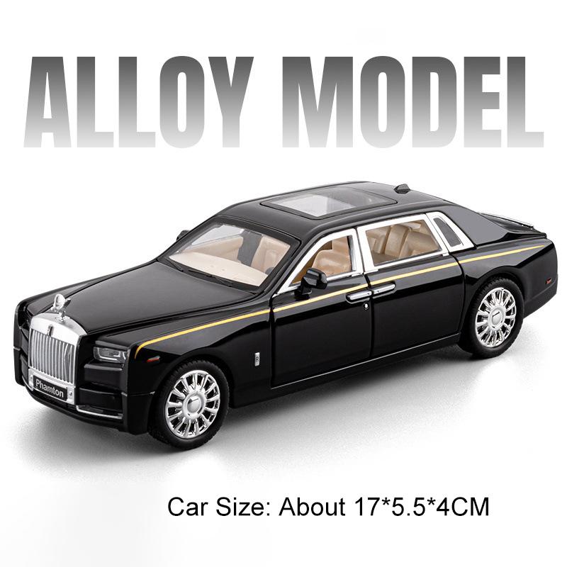 AAZH1 1:32 Rolls Royce Phantom Wraith Toys Car Diecast Alloy Model with Sound Light Pull Back Doors Opened Cars Friend's Birthday Gift
