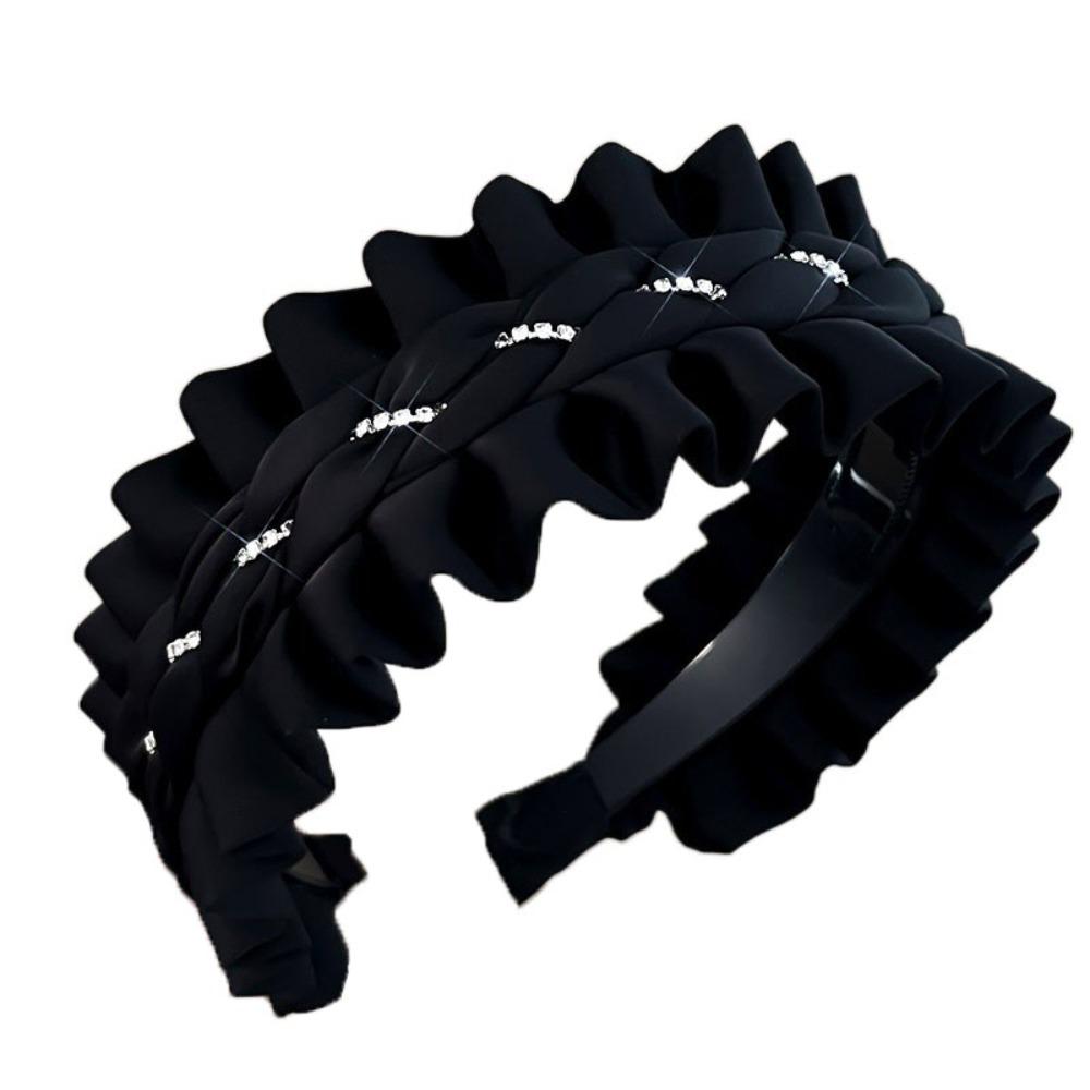Cloth Women Hair Hoop Wide Wrinkle Headband Fashion Black Hairband Women