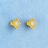 geometric Stud Earrings - 925 Sterling Silver Gold Plated