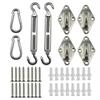 40pcs Sun Shade Sail Canopy Hardware Kit 304 Stainless Steel Turnbuckle Pad Eye Carabiner Clip Hook Screws Silver