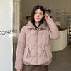 Женская осенне-зимняя утепленная верхняя одежда с капюшоном, однотонная хлопковая вязаная шапка, теплая свободная короткая куртка, пальто
