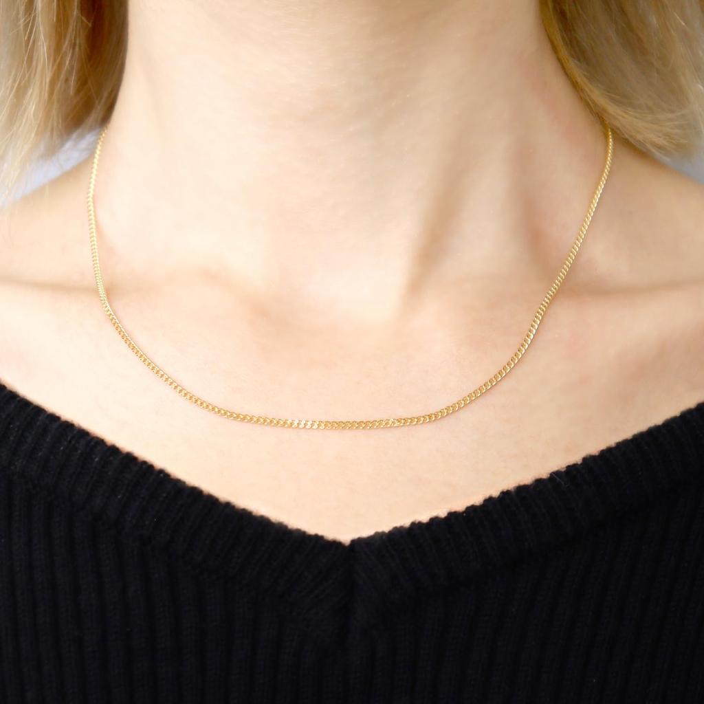 Sears Цепочка из 18-каратного золота, плетение панцирь, цепочка, легкая, прибл.. 1,6 мм, 1,6 г, 40 см, sc71-0002-40