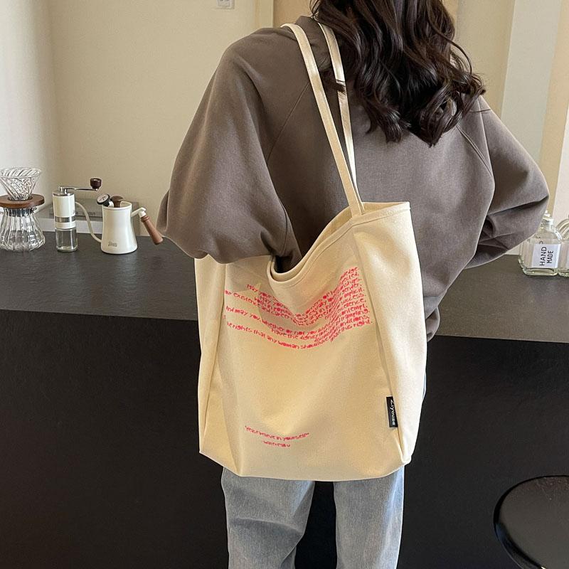 Холщовая сумка Женская большая вместительная сумка для письма Сумка-тоут на плечо