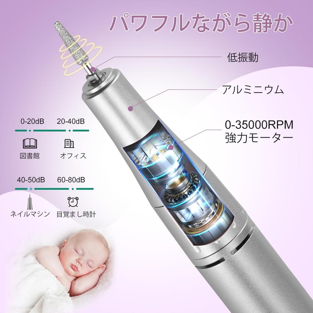 Дрель для ногтей Madenia аккумуляторная машинка для ногтей электрическая машинка для ногтей профессиональная насадка для ногтей машинка для акриловых ногтей 35000 об/мин высокая скорость вращения