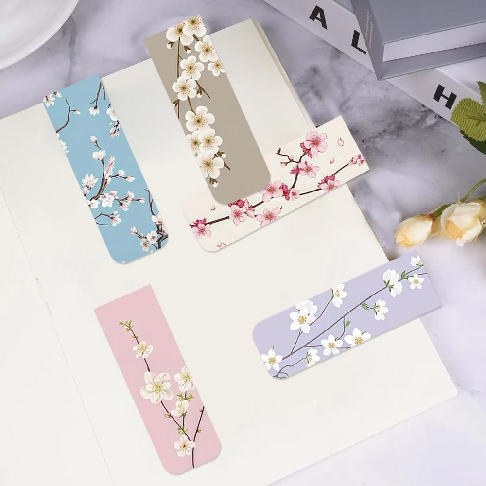5 Pcs/Set Flower Pattern Annotated Bookmarks for Reading, Annotation, and Gift