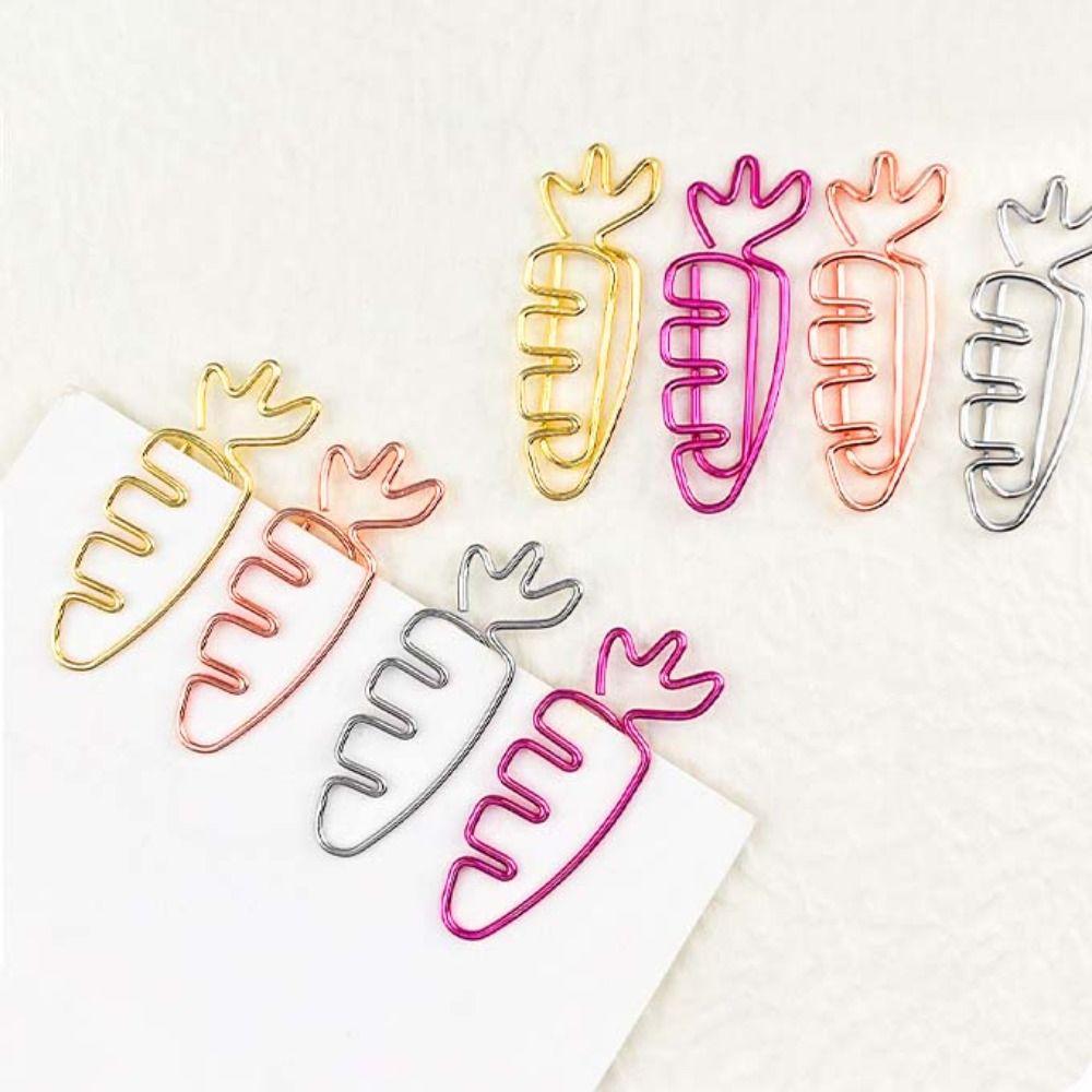 20pcs Cartoon Metal Paperclip Metal Paper Decorative Clip Students Stationery Bookmark Holder  Home