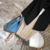 2024 Color-Matched Genuine Leather Bucket Bag, Lychee Grain Cowhide Handbag for Women