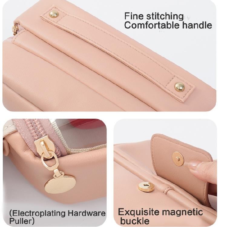 Practical PU Makeup Organizer Multiple Pockets Ergonomic Cosmetic Pouch Toiletry Storage Case for Women Travel Essential