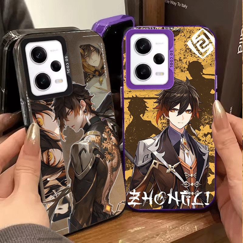 Мягкий чехол для телефона Genshin Impact Чжун Ли для Xiaomi Redmi Note 13 14 15 Pro Plus 12S 12 11S 11 11T 10S 10 Ударопрочная задняя крышка Sh