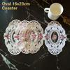European Oval Lace Embroidered Coaster Bedroom Study Kitchen Cup Table Mat Food Fruit Plate Cover Cloth Christmas Decoration