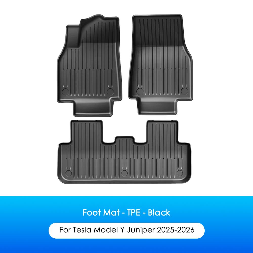 Heenvn TPE Floor Mats For Tesla Model Y Juniper 2025 2026 All Weather Trunk Floor Mat Waterproof Non-Slip Cargo Liner Pad LHD