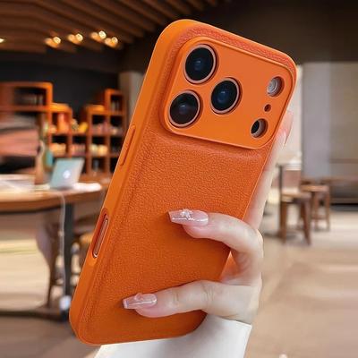 Роскошный противоударный чехол из кожи личи для iPhone 17 16 15 14 13 12 11 Pro Max 16 Plus 17Pro Мягкая задняя крышка для iPhone Air