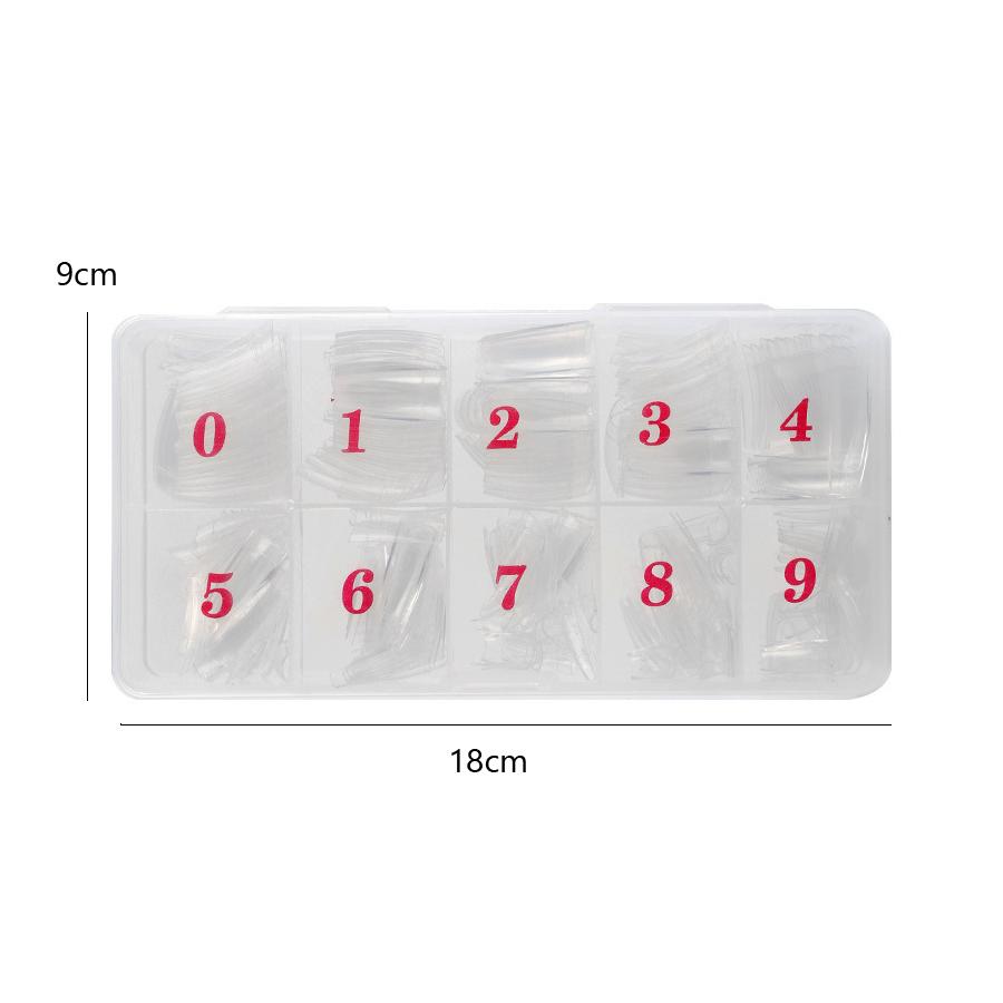 500 шт. акриловые накладные ногти с коробкой, прозрачный белый натуральный полупокрытие, полное покрытие, инструмент для французского маникюра